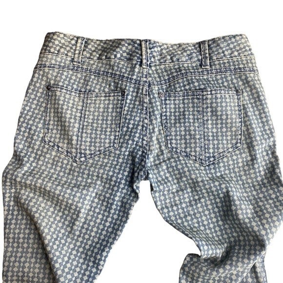Free People Womens 27 Diamond Print Skinny Jeans Blue Denim Stretch - Picture 5 of 7